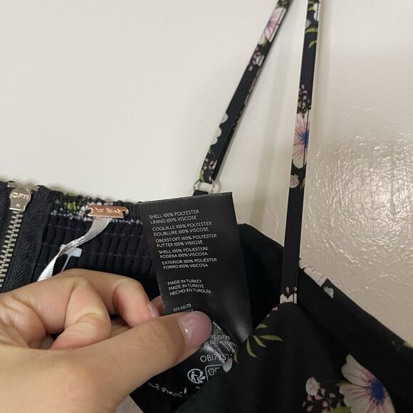 NEW! Free people In A Bubble Mini Dress black floral size medium $128 - Picture 2 of 7